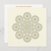 Flora Solara Note Kaart in Sinaasappel, goud en gr Notitiekaartje (Voorkant / Achterkant)