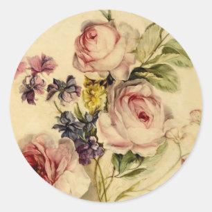flora uit de 18e eeuw ronde sticker