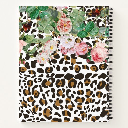 flora van leopard Animal Print Pattern Notitieboek (Achterkant)