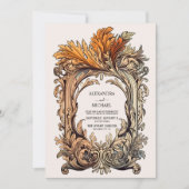 Flora Vintage Art Nouveau Bruiloft Kaart (Voorkant)