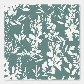 Flora wallpaper in teal and white  behang (Voorkant)