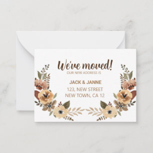 Flora We hebben nieuwe adres aankondiging Kaart ve