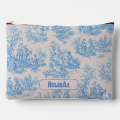  floraal blauw turquoise toile jouy monogram etui (Voorkant)