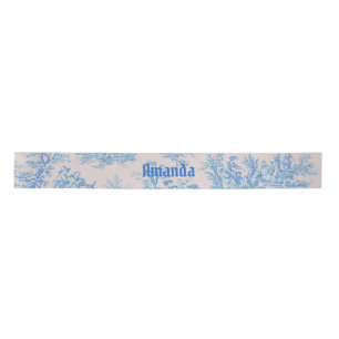 floraal blauw turquoise toile jouy monogram lint