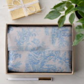  floraal blauw turquoise toile jouy monogram tissuepapier (Geschenk)