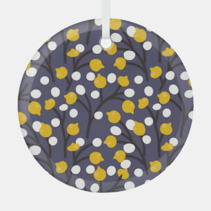  floraal delicaat botanisch patroon. glas ornament