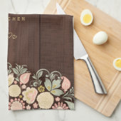 floraal elegant rustisch land theedoek (Quarter Fold)