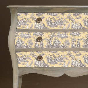 floraal geel grijs Toile de Jouy Tissuepapier