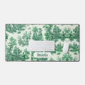  floraal groen toile jouy monogram bureaumat (Keyboard & Muis)