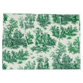 floraal groen toile jouy monogram groot cadeauzakje (Achterkant)