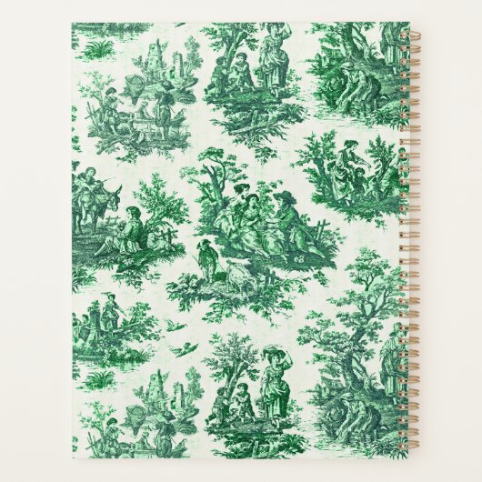floraal groen toile jouy monogram planner (Achterkant)