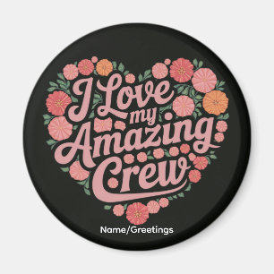 Floraal Hart Crew Waarderingsgeschenk Team Erkente Magneet