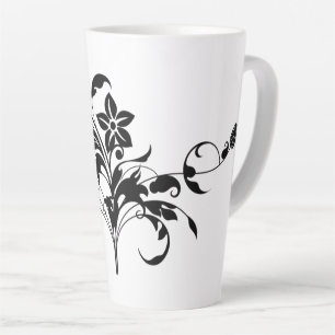 floraal-lijnvormig-silhouet-ontwerp latte mok