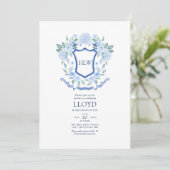 Floraal Monogram Afstuderen Kaart (Staand voorkant)