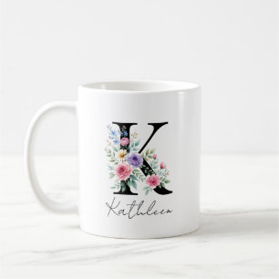 Floraal Monogram – Letter K Koffiemok