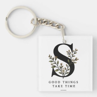 Floraal Monogram S Onderzetter - Goede Dingen Kost Sleutelhanger