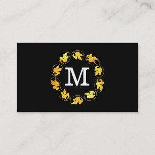 Floraal monogram / Variatie Lux (goud) Visitekaartje