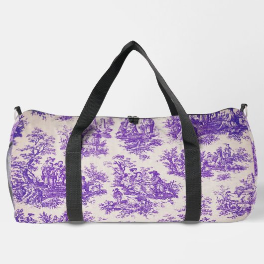  floraal paarse toile de jouy monogram plunjezak (Achterkant)