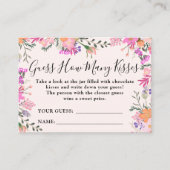 Floraal Raad hoeveel kusjes Bruiloftsfeest spel Informatiekaartje (Voorkant)