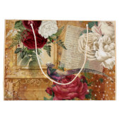  floraal roos glitter fazant letter script groot cadeauzakje (Achterkant)