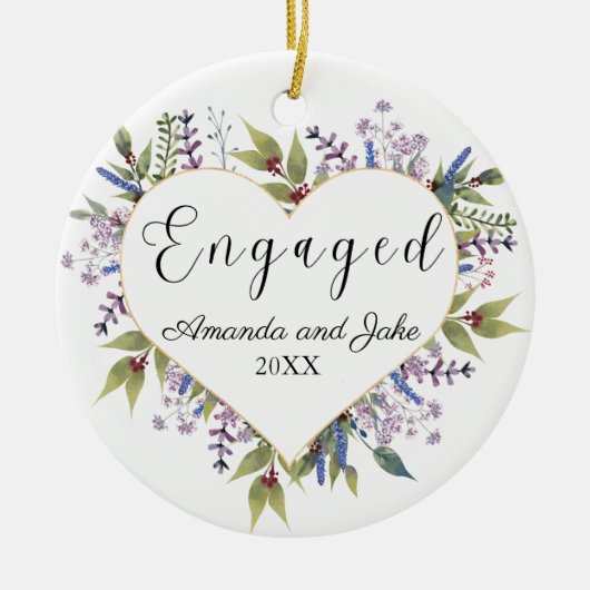 Floraal Verliefd Keramisch Ornament (Voorkant)