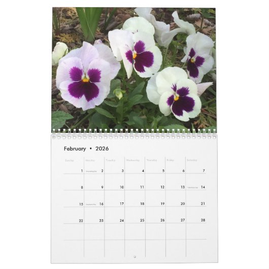floraalschaduwen van paarse bloemen kalender (Feb 2026)