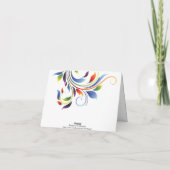 Floraison colorée & Étoile de David damask Merci (Dos)