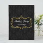 floraison or noir damas Noël Invitations (Debout devant)