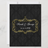 floraison or noir damas Noël Invitations (Devant)