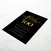 Floral 100e anniversaire Gold Foil Invitation (Rotation)