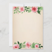 Floral 100e anniversaire Invitation Aquarelle rose (Dos)