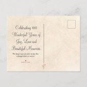 Floral 100th Birthday – Elegant Wildflowers Uitnodiging Briefkaart (Achterkant)