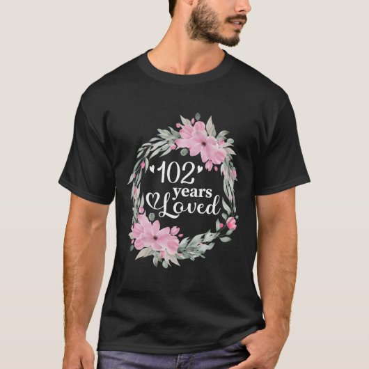 Floral 102 Bday 102Nd T-shirt (Voorkant)