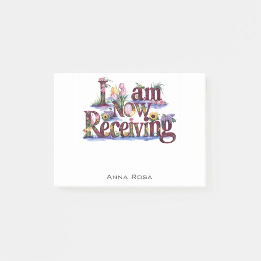 *~* Floral 12 IK ONTVANG NU AP85 Manifesting Post-it® Notes (Voorkant)