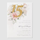Floral 15e verjaardag Quinceanera Vellum Uitnodigingen (Voorkant)
