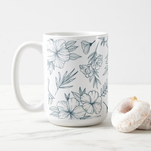 Floral 15oz Coffee Mug (Avec donut)