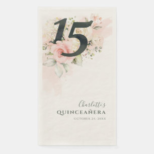 Floral 15th Birthday Quinceanera Botanische Partij Servet