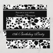 Floral 17th Birthday Party Kaart (Voorkant / Achterkant)