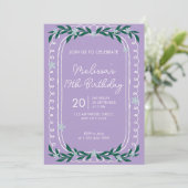 Floral 19th Birthday Invitation Lilac Coquette (Debout devant)