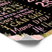 Floral 1st Birthday Milestones Birth Stats Poster (Coin)