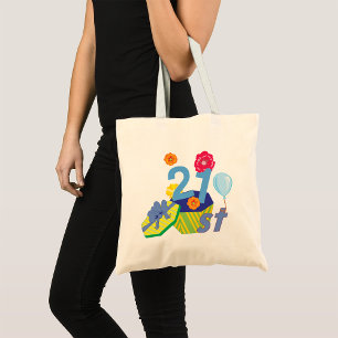 Floral 21e Verjaardag Canvas tas