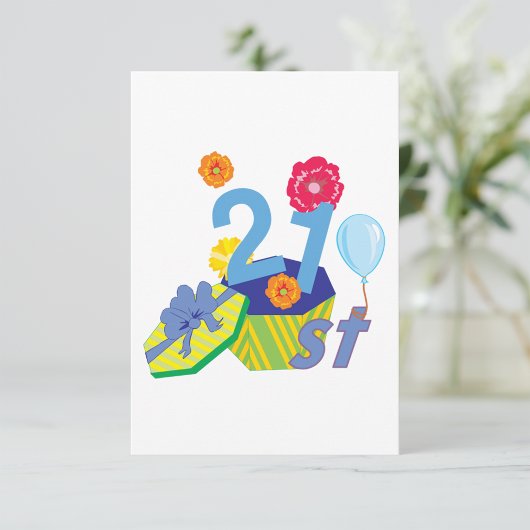 Floral 21e verjaardag uitnodigingen