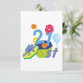 Floral 21e verjaardag uitnodigingen (Staand voorkant)