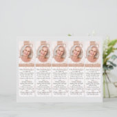 Floral 2x7" DIY Funeral Bladwijzer Sjabloon (Staand voorkant)