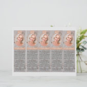 Floral 2x7" do-it-yourself Modèle Signet funéraire (Debout devant)