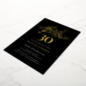 Floral 30e anniversaire Gold Foil Invitation (Rotation)