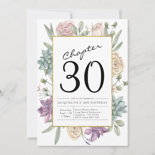 Floral 30e anniversaire Invitation (Devant)