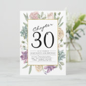 Floral 30e anniversaire Invitation (Debout devant)