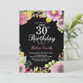 Floral 30e anniversaire Invitation pour les femmes (Debout devant)