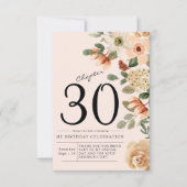 Floral 30th Birthday Bedankkaart (Voorkant)